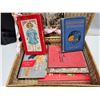 Image 2 : Wicker Basket Of Childrens Books/Paper Dolls/Post Cards/Letters From Biggor