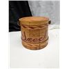 Image 1 : Wooden Snacks Bucket w/ Lid 9" x 7.5"