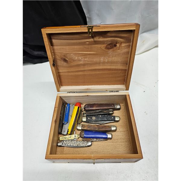 Wooden Box Of Jacknives