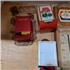 Image 2 : 3 tin match boxes and molson thermometer