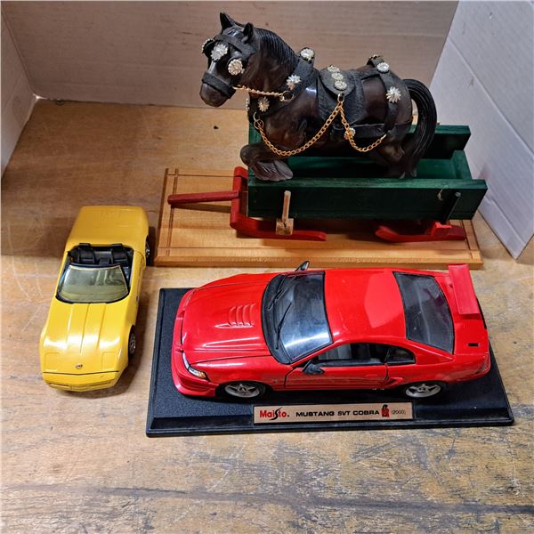 model cars and horse