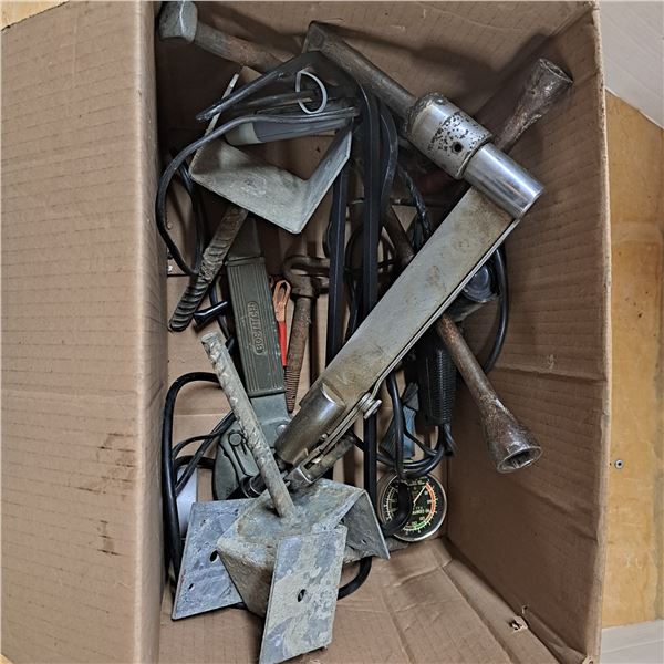 Misc box of tools and parts