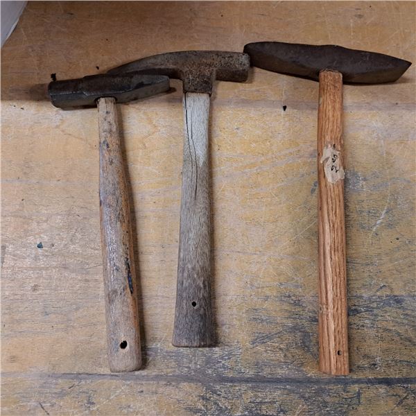 3 vintage chipping hammers