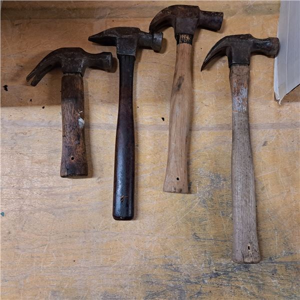 4 vintage hammers