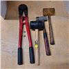 Image 1 : bolt cutters and 3 hammers