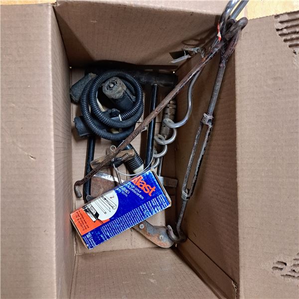 box of misc tools and parts
