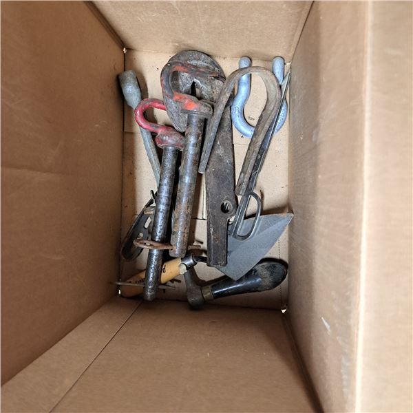 box of misc tools and parts