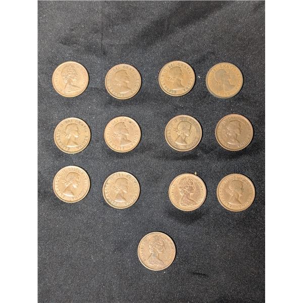 (13) Copper Penny's Queen Elizabeth Canada 1953-55 1957 1960-67