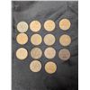 Image 2 : (14) Copper Penny's Lincoln USA 1941 1944-46 1951 1955 1957 1960-61 1963-64