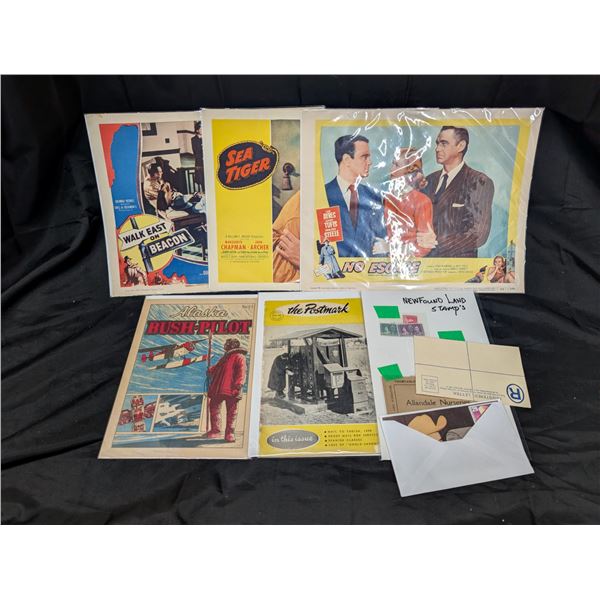 Lot of Misc. (Lobby Cards, Newfoundland Stamps, Old comics, and etc.)