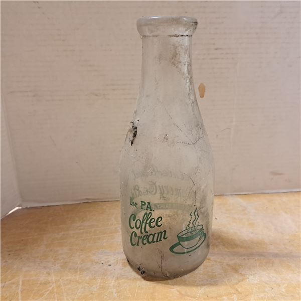 Vintage coffee cream bottle 10"h