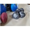 Image 2 : Vinyl Dumbbells 2 @ 7lbs., 2 @ 8 lbs., 2 @ 2.5 lbs., 1 @ 5 lbs, 2 @ 10 lbs.