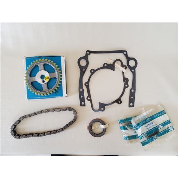 GM NOS Parts, , Fits1970 Olds 455 & other GM, Cam gear/chain, W.Pump & Timing Gaskets, Rear axle sea