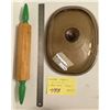 Image 1 : Vintage Pyrex F-14-C lid / rolling pin