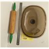 Image 2 : Vintage Pyrex F-14-C lid / rolling pin