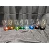 Image 10 : lot of multi colour glass cups, Pints, salt and pepper shakers, glass decor, and etc.