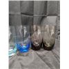 Image 14 : lot of multi colour glass cups, Pints, salt and pepper shakers, glass decor, and etc.