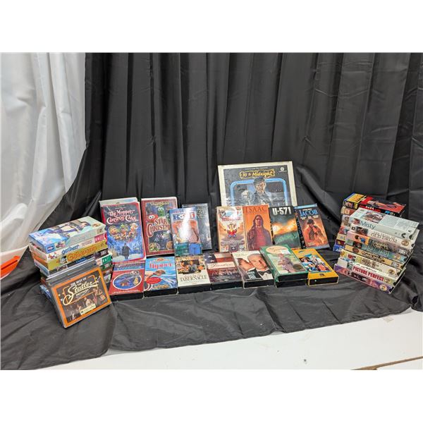 Lot of vintage VHS Tapes (Muppets, Christmas movies, Disney Films, Family Movies and etc.) Plus Musi