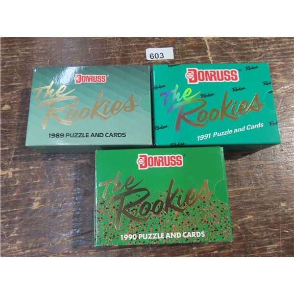 3 SETS DONRUSS 'THE ROOKIES' 1989,90,91  BASEBALL (1989 missing card 3, Ken Griffey Jr.)