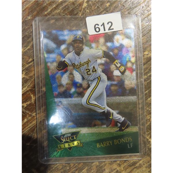 1992 SCORE  SELECT BASEBALL DUFEX SELECT STARS #7 BARRY BONDS  INSERT