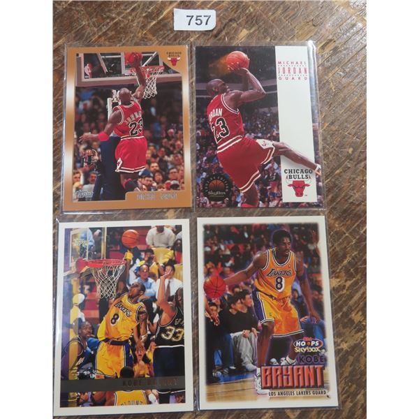 2- JORDAN, 2- BRYANT CARDS  2 OF THE GREATS