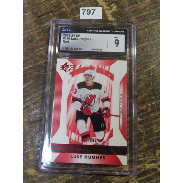 2023-24 SP Luke Hughes  Rookie Authentics Card # 110  422/899  cgc 9