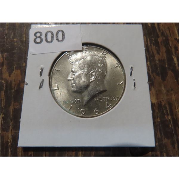 1964 US KENNEDY FIFTY CENT PIECE  UNC