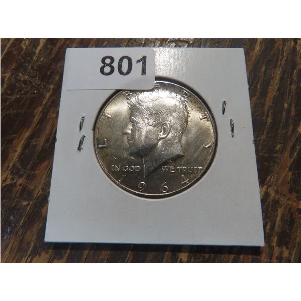1964 US KENNEDY FIFTY CENT PIECE  UNC