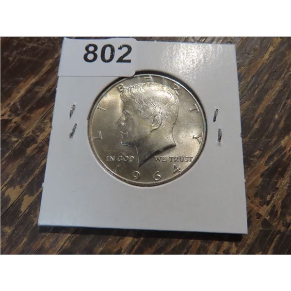 1964 US KENNEDY FIFTY CENT PIECE  UNC