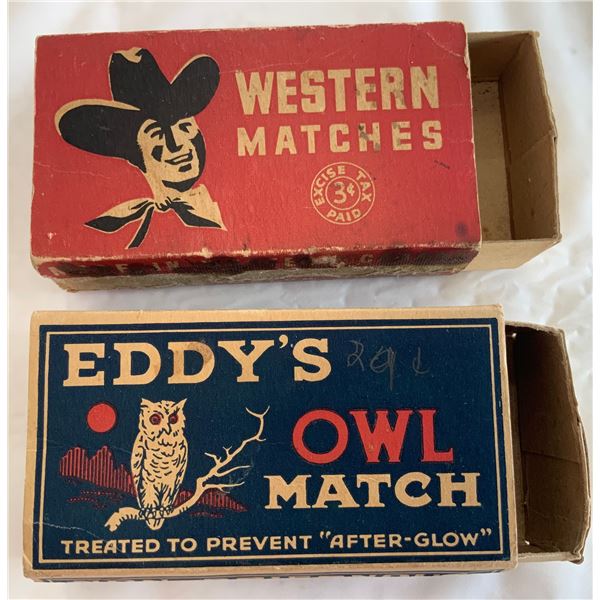 Eddy Owl's and Western Match Boxes