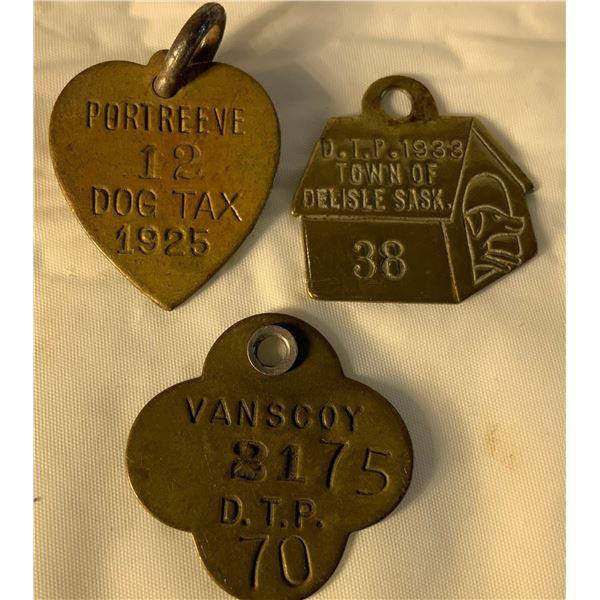 1925 Port Reeves/1933 Delisle/1970 Vanscoy Dog Tags
