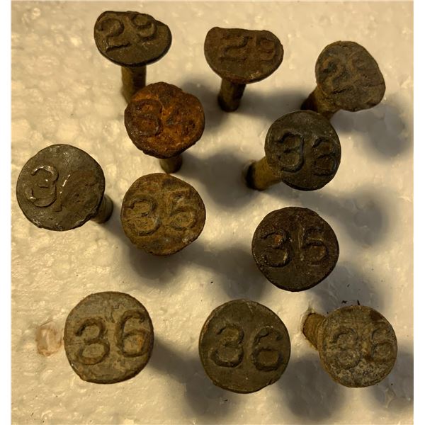 1920's and 1930's Year Dated Railway Tie Nails