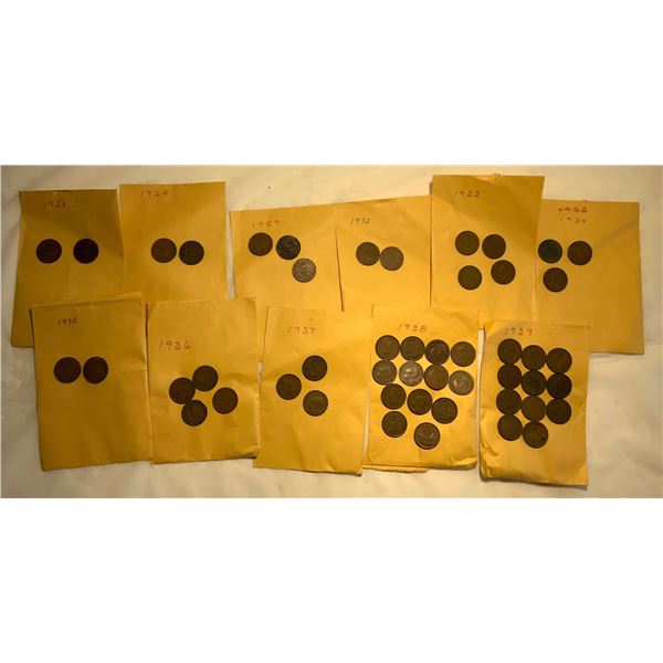 1921-1939 Canadian Pennies (49)
