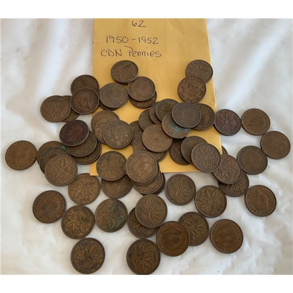 1950-1952 Canadian Pennies (62)