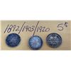 Image 1 : 1893/1903/1920 Canadian Nickels
