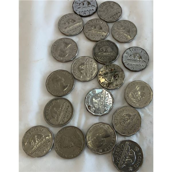 1936-1959 Canadian Nickels (19)