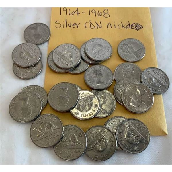 1964-1968 Canadian Nickels (25)