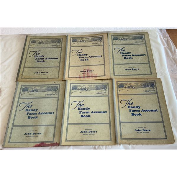 Six John Deere Farm Account Books. 1930-1939