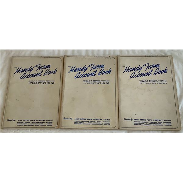 Three John Deere Farm Account Books 1950-1952