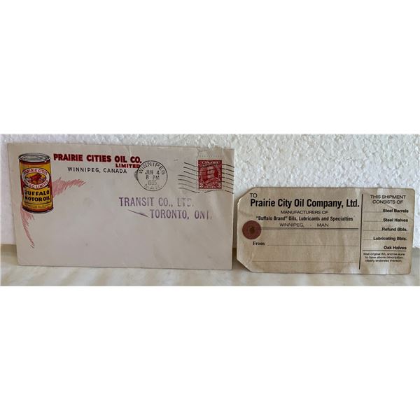 Buffalo Envelope/Shipping Tag Paririe Cities Oil Co