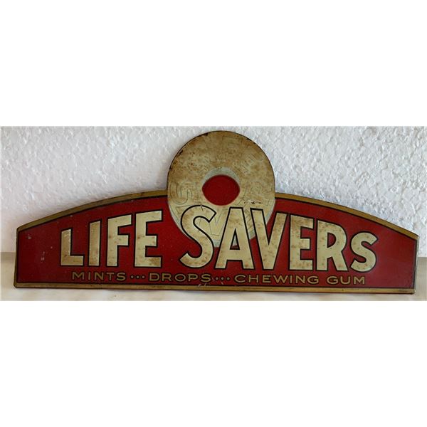 Lifesavers Display Top. Painted Tin