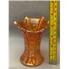 Image 2 : IMPERIAL GLASS, DARK MARIGOLD “PILLAR + DRAPE” RARE MINIATURE 4½” T VASE 