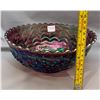 Image 2 : IMPERIAL GLASS AMETHYST+CARNIVAL GLASS “GRAPES” DEEP ROUND MASTER BERRY BOWL CIRCA