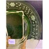 Image 3 : ANTIQUE URANIUM GLASS ACID ETCHED FLOWERS 8 3/4" WIDE PLATE. GLOWS!