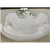 Image 5 : VINTAGE FLACCID GLADDEN " THE AMERICAN HEN" ORIGINAL EARLY 1900S MILK GLASS