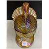 Image 6 : VINTAGE CARNIVAL GLASS TURKEY CANDY BOWL 2PC