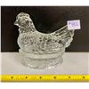 Image 1 : VINTAGE J.H MILLSTEIN JEANETTE GLASS 1940S HEN GLASS CANDY HOLDER