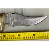 Image 4 : CUSTOM HANDMADE DAMASCUS STEEL ANTLER HANDLE SKINNING KNIFE + LEATHER SHEATH / NEW