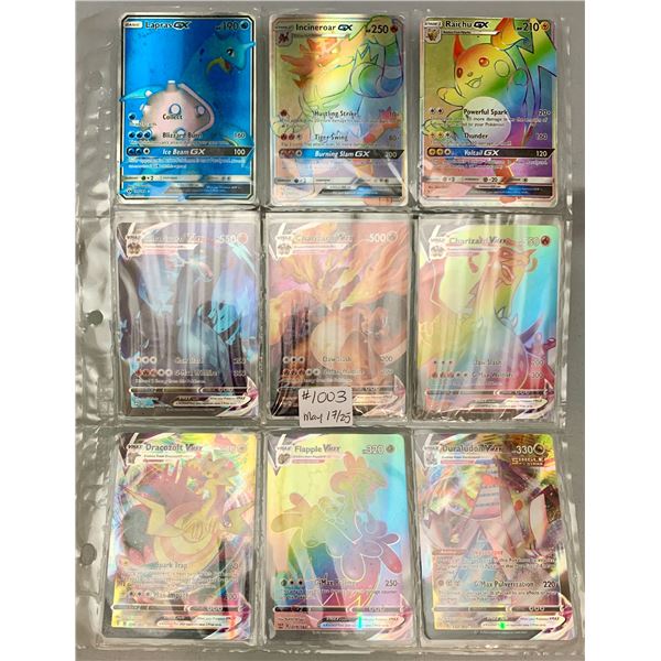 (9) POKEMON LOT OF RAINBOW HOLO CARDS CHARIZARD, LAPRAS, RAICHU + MORE! (Cannot verify Authenticity)