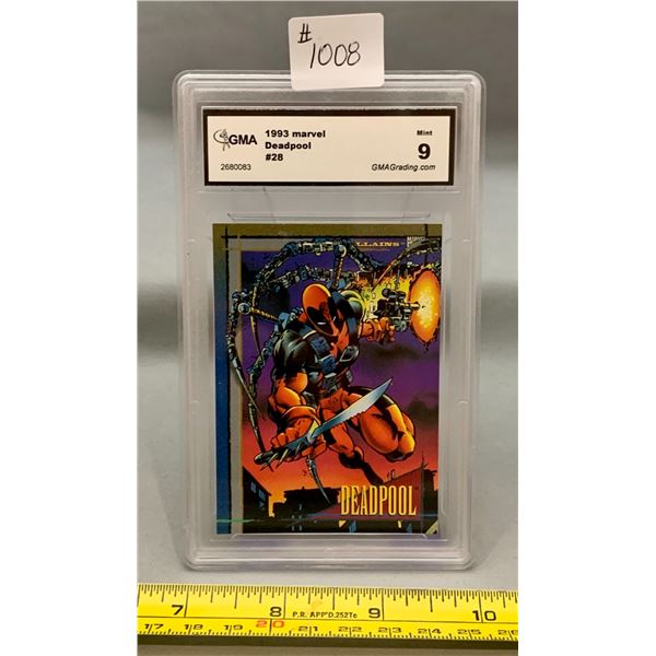 DEADPOOL 1993 MARVEL #28 GMA 9 MINT GRADED SUPERHERO CARD - RARE